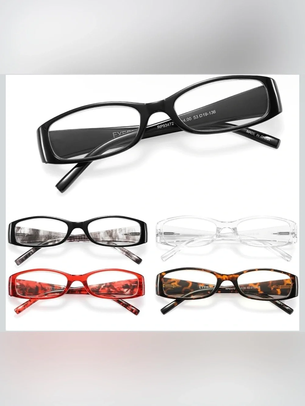 Slim Rectangle Reading Glasses - Multiple Colors